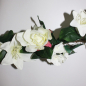 Preview: Rosengirlande Weiß, Kunstblumen, 180cm