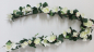 Preview: Rosengirlande Weiß, Kunstblumen, 180cm