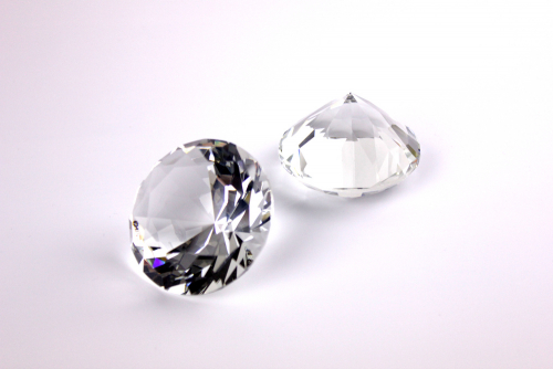 Ø 3 cm Glas-Diamanten Brillantschliff Optik - Klar