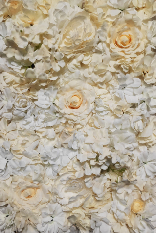 Blumenwand / Säulen Panel, Rosen und Hortensien, Creme/Weiß