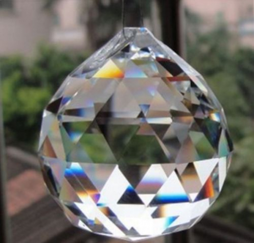 Kristallkugel Glas Anhänger Prisma - Ø 47 mm