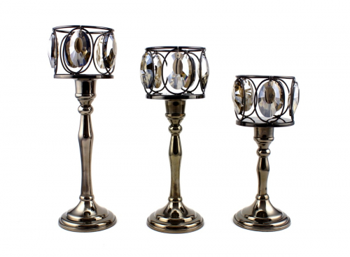 3er-Set Kerzenständer Chalice 2-in-1 Deko Säule Ständer, Chalice S, Nickelschwarz B Ware