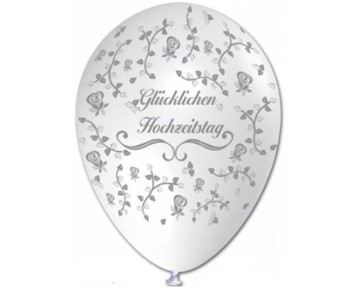 10 bedruckte Luftballons "Glücklichen Hochzeitstag"