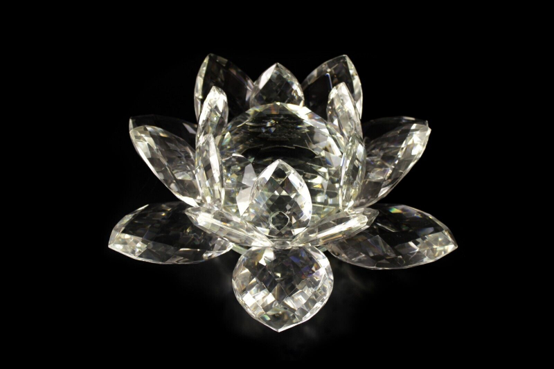 Lotus Glas Kristall Groß ca. 36 cm