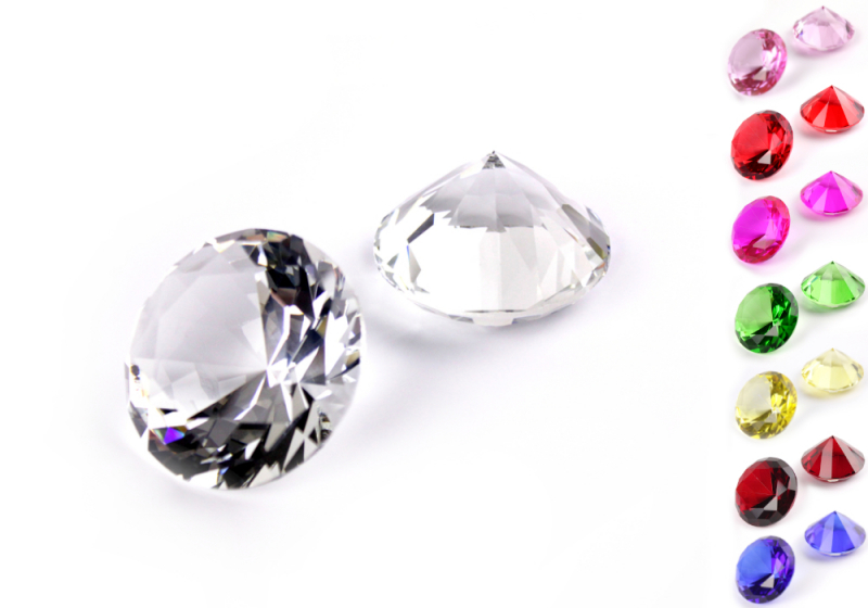 Ø 6 cm Glas-Diamanten Brillantschliff Optik verschiedene Farben
