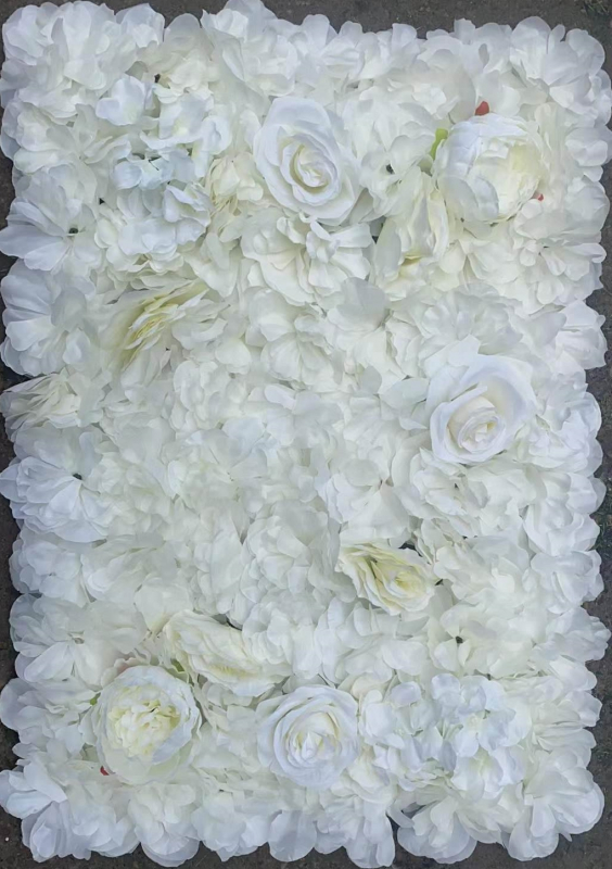Blumenwand / Säulen Panel, Rosen und Hortensien, Weiß